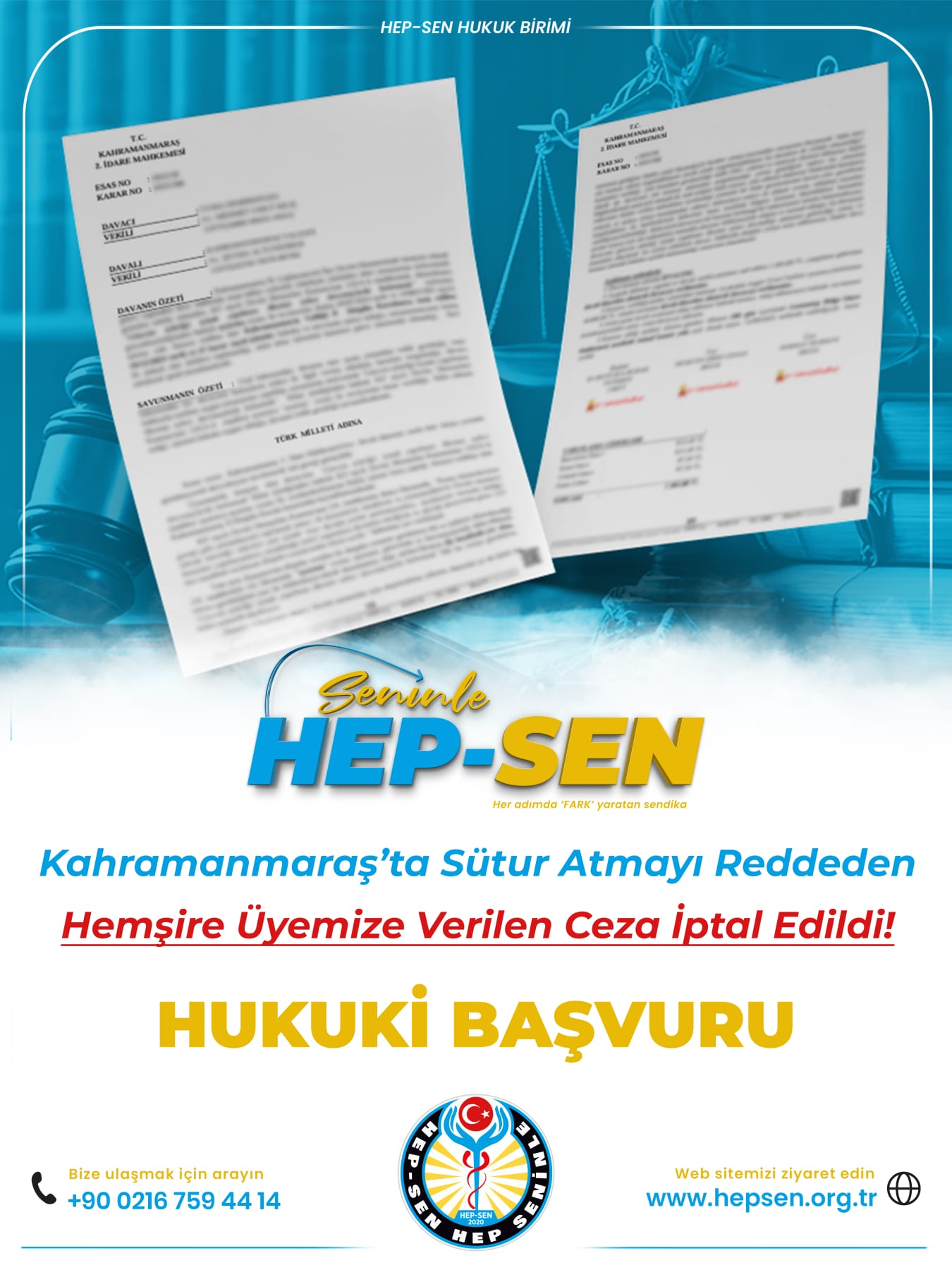 Kahramanmaraş’ta Sütur Atmayı Reddeden Hemşire Üyemize Verilen Ceza İptal Edildi